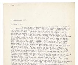 Image of typescript letter from Leonard Woolf to Vita Sackville West (17/09/1926) page 1 of 1